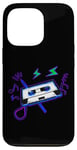 Coque pour iPhone 13 Pro Cassette Tape Pencil années 80 rétro vintage musique rétro