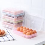 15 Egg Holder Boxes Tray Storage Plastic Refrigerator Eggs Box C Pink