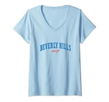 Womens Beverly Hills Cop: Axel F Bold Blue Movie Title Logo V-Neck T-Shirt