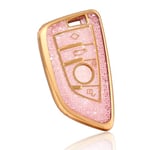 OFF WE GO Coque de Clé Voiture pour BMW Coque de Clé TPU Coque de Protection pour Clé de Voiture pour X1 X2 X3 X4 X5 X6 Series 1 2 3 5 6 7 Accessoire Clé de Voiture, Rose