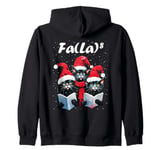 Fa La 8 Cats Singing Christmas Carols Cat Lover Zip Hoodie