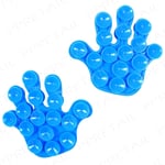 BATH TIDY X2 Rack Holder Novelty Kids Organiser Shower Suction Hands Caddy Blue