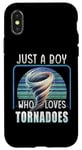 Coque pour iPhone X/XS Storm Chaser Just A Boy Who Loves Tornado Retro 80s Weather