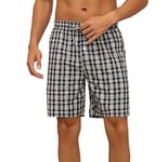 Nieery Bas de Pyjama Homme Short Pyjama Homme Pantalon Pyjama avec des Poches Vêtements de Nuit Short à Carreaux en Coton pour la Maison Pantalon de Pyjama Court