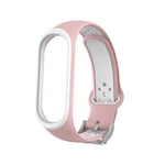 Bracelet de montre intelligent en TPU pour Xiaomi Miband 4 3 (rose/blanc)