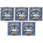 5x Hammerite Direct To Rust Smooth White Quick Drying Metal Paint 250ml