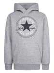 Converse Younger Boys Fleece Chuck Patch Overhead Hoody, Dark Grey, Size 4-5 Years