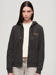 Superdry Essential Logo Zip Hoodie - Brown, Brown, Size 12, Women