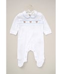 Rock A Bye Baby Boys Bear Print All in One - White - Size 0-3M