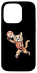 Coque pour iPhone 14 Pro Chat mignon jouant au volley-ball. Volley-ball de chat