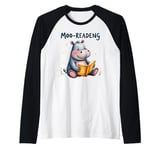 Whimsical Moo-Readeng, Moo-Deng Hippo The Famous Baby Pigmy Raglan Baseball Tee