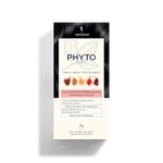 Phyto - Kit Coloration Permanente - 1 Noir - Pigments Végétaux - Sans Ammoniaque - Experts Coloristes - Tenue Longue Durée - Couvre 100% des Cheveux Blancs - 81% d'ingrédients d'origine naturelle