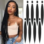 8 Packs Pre Stretched Braiding Hair Extensions -30 Inch Hair Extensions For Braiding Hot Water Setting Omber Braiding Crochet Hair PreStretched Braiding Hair braids Extensions (1B#) …