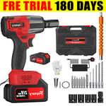 21V Cordless Impact Wrench 1/2" 2500NM High Torque Brushless Drill with Battery