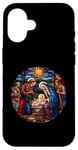 Coque pour iPhone 16 True Story Crèche de Noël Jésus Chrétien Hommes Femmes Enfants