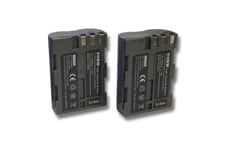 Lot de 2 batteries vhbw Li-Ion 2000mAh (7.2V) pour appareil photo Nikon D80, D90, D900, DSLR D700 comme EN-EL3, EN-El3A, EN-EL3E.