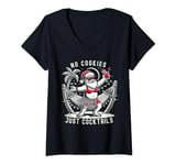 Womens No Cookies Just Cocktails Christmas In July Funny Santa V-Neck T-Shirt