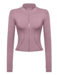 Gyabnw Veste de Sport Femme Haut de Course Respirant à Manches Longues Top de Fitness avec Fermeture Eclair avec Trous pour les Pouces Convient pour le Yoga la Running et plus Encore