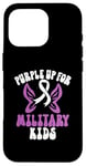 Coque pour iPhone 16 Pro Purple Up pour enfants militaires Purple Military Child Army