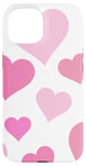 Coque pour iPhone 15 Cœurs dispersés en rose