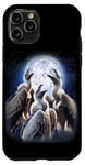 iPhone 11 Pro 3 Vultures Howling At The Moon Funny Vulture Bird Carrion Case