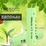 3.7V 5800mAh 18650 Li-ion rechargeable pour la lampe de poche - vert