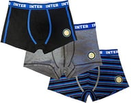 Inter Men's Boxers, Black/Grey/Striped, S