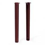 Lot de 2 pieds DECO-GEM pour table mange debout en acier finition époxy red brown métallisé à visser, H.86 cm