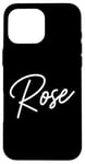 Coque pour iPhone 16 Pro Max Rose Nom Femme Mignon Fille Élégante Femme Amour Manuscrite