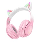 Hoco Bluetooth Cat Ear Headphones w LED Light Pink