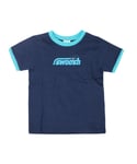 Nike Childrens Unisex Vintage Boys Navy "Swoosh" T-Shirt - Blue - Size Medium