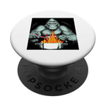 Cyberpunk Dîner de Cuisine Esthétique Gorilla (23#) Retro PopSockets PopGrip Adhésif