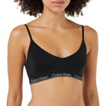 Calvin Klein Women’s Lightly Lined Moulded Triangle Bralette, Black (Black), M