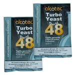 2x Alcotec 48 Pure Turbo Super Yeast Packets High Alcohol 20% Homebrew Vodka