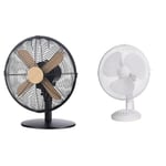 Russell Hobbs RHMDF1201WDB 12 Inch Scandi Electric Desk Fan, 3 Speed Settings & 12" Inch, Lightweight, Portable Desk Fan, 3 Speeds, Wide-Angled Oscillation, Powerful