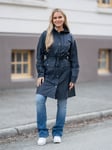 Rains Curve Long Jacket W3 - Unisex - Blå - XL