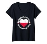 Womens "Kocham Polske" or I Love Poland A Polish Flag on Poland Day V-Neck T-Shirt