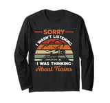 Thinking About Trains Model Railroad Conductor Wagon Train Long Sleeve T-Shirt