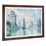 Big Box Art Framed Print of Paul Signac Green Towers The Rochelle Design | Wall Art Picture | Home Decor for Kitchen, Living Room, Bedroom, Hallway, Walnut, A2 / 24.5x18 Inch / 62x45cm