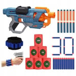 NERF LAUNCHER ELITE 2.0 COMMANDER RD-6 + 30 PILAR + STRIP + MÅL Blå, Grå, Orange