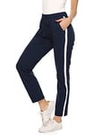 Irdcomps Pantalon de Sport Femme Coton Pantalon Jogging Pantalon de Survêtement Pants Trop Grand avec Poches Bande Pantalon de Loisirs pour Running Fitness Training Yoga Bleu XXL