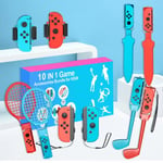 2024 Ny Switch Sports Accessories Bundle -10 i 1 familjetillbehörssats för NS Sports Games Kompatibel med Switch/OLED