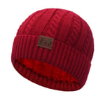 (One SizeNo.1red)Pipot Neulottu Hattu Miesten Talvihatut Naisten Skullies Brimless Cap Gorras Bonnet Sport Miesten Pipo Lämmin Paksu Talvihattu Lippalakki