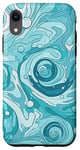 iPhone XR Swirl Blue Color Illustration Pattern Abstract Art Case