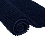 SU SUBRTEX Tapis Doux en Peluche Courte pour Salle de Bain, Chenille, Bleu Marine, 50×80cm