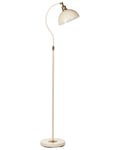 Golvlampa Beige Metall Justerbar Skärm och Arm On-Off Strömbrytare Sovrum Vardagsrum Hemmakontor Belysning Industriell Design