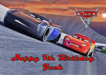 Cars Lightning McQueen A4 Icing Sugar Paper Birthday Cake Topper image 3