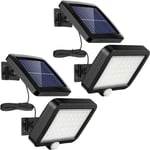 Ikodm - Lampe Solaire Extérieur 56 led 3 Modes Lumière Solaire Extérieure Détecteur de Mouvement, Lampe Solaire IP65 Eclairage Exterieur Solaire, led