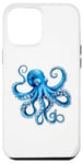 Coque pour iPhone 13 Pro Max Poulpe bleu cool pour amoureux de la mer, de l'océan, des tentacules