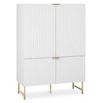 Buffet haut Bois Blanc Vaisselier Bahut Armoire de Salon Rangement Homestyle4u